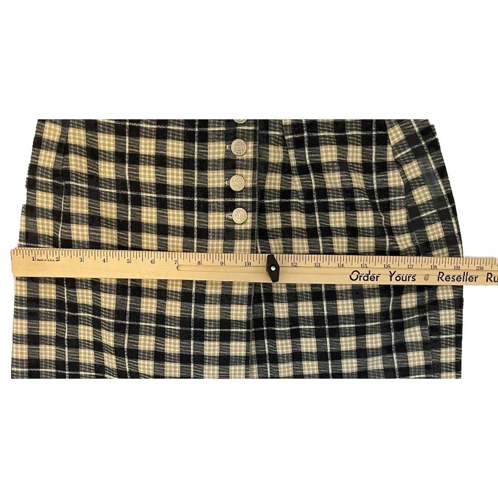 Vtg Niki Lee‎ Denim Striped Button Wrap Skirt Womens Size 13 Mini Retro